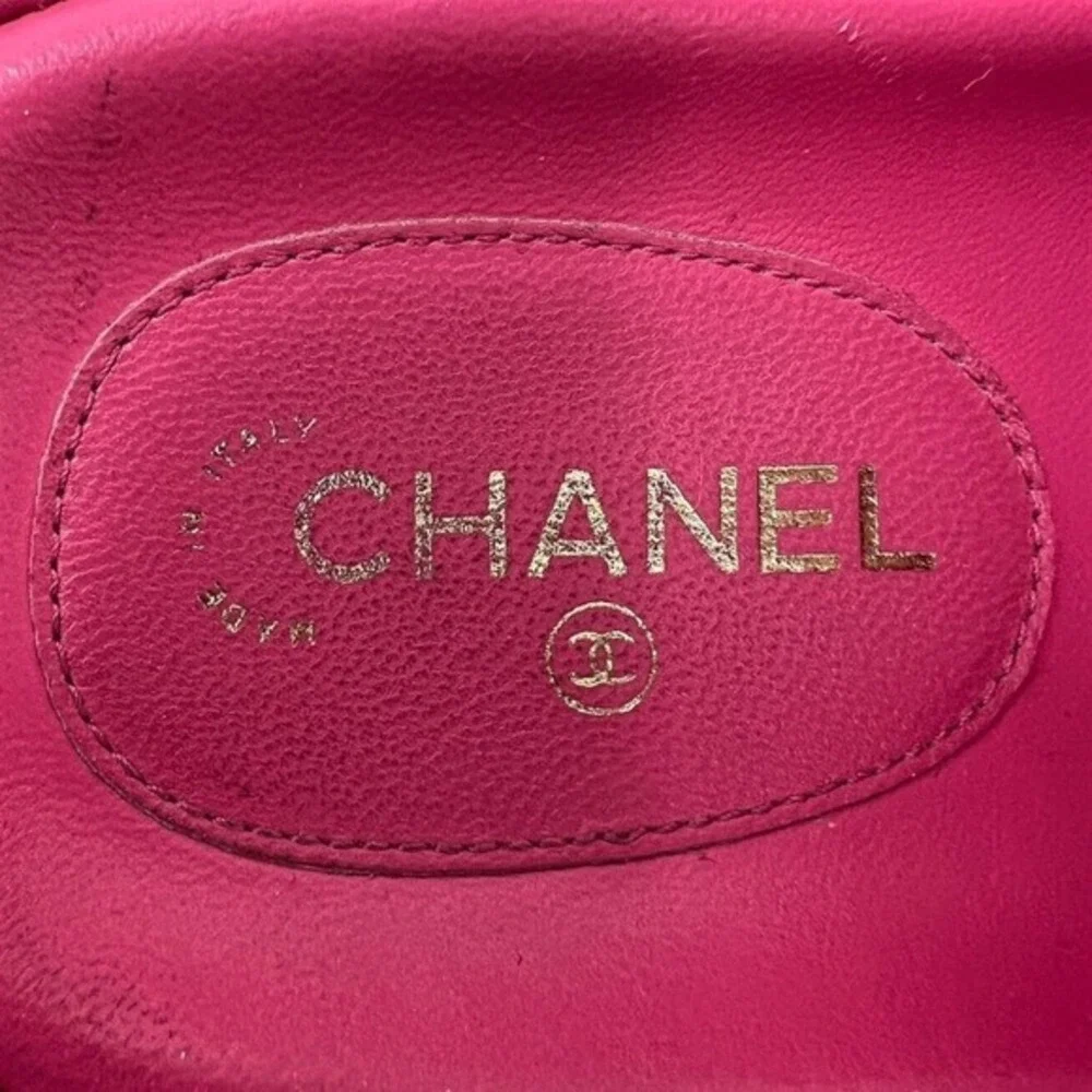 Chanel Pink Tweed CC Dad Flat Double‎ Strap Sandals 39 Karl Lagerfeld